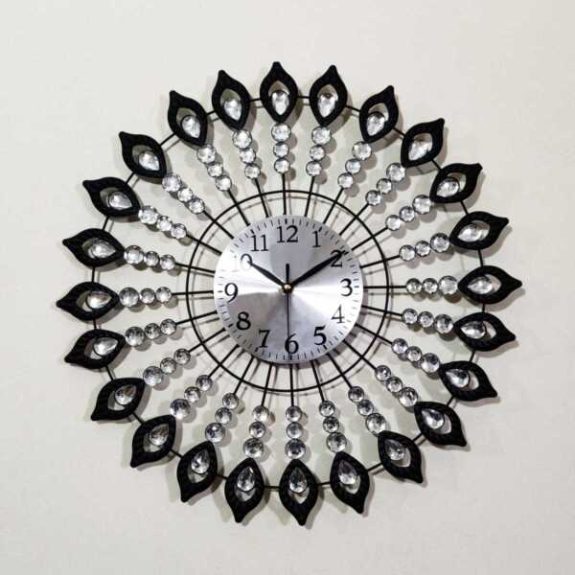 luxury flower's circle wall clock