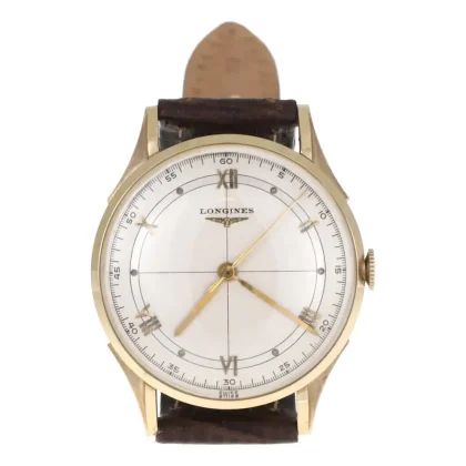 Longines Men's 14k Yellow Gold Hand Wind Leather Band Watch
