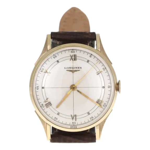 Longines Men's 14k Yellow Gold Hand Wind Leather Band Watch