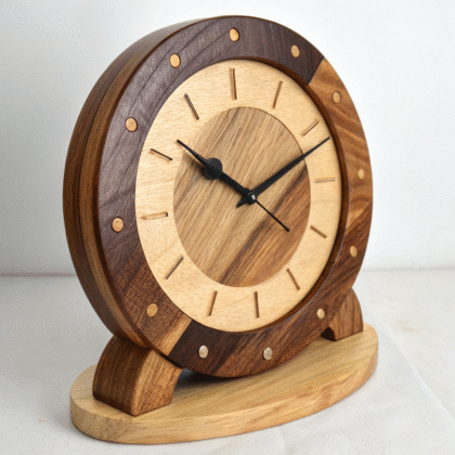 Luxury wall clock with wood face